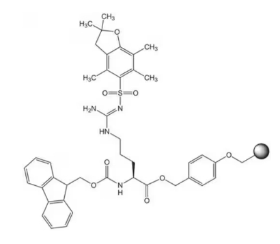 Fmoc-Arg(Pbf)-Wang resin Chemical Structure
