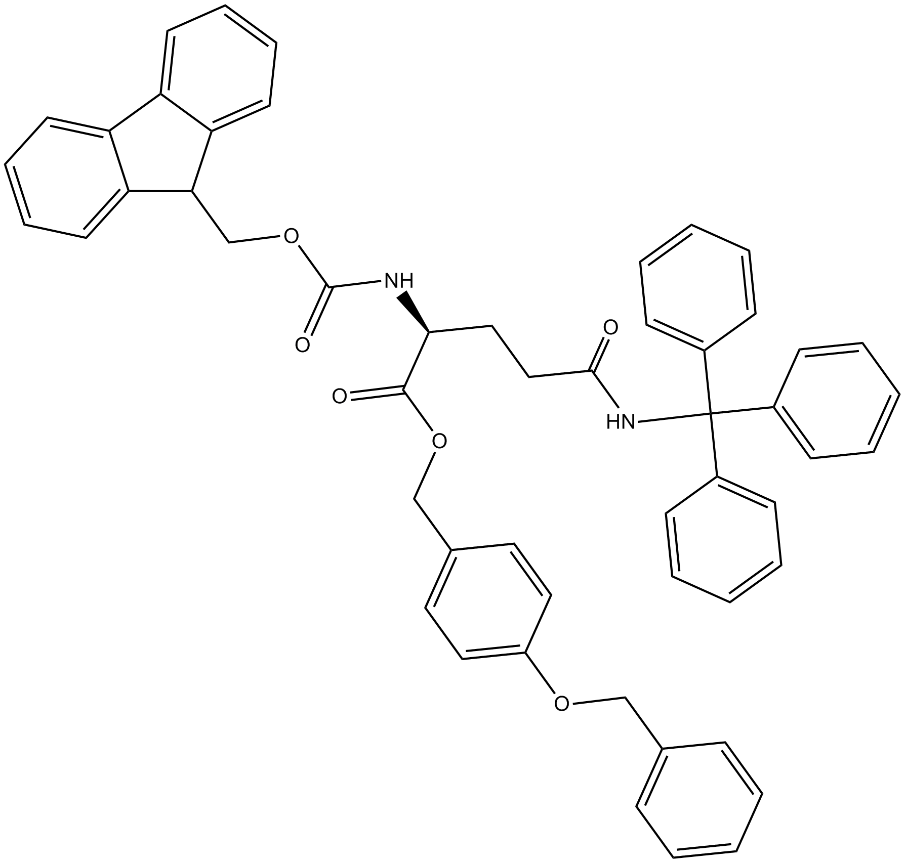 Fmoc-Gln(Trt)-Wang resin Chemical Structure