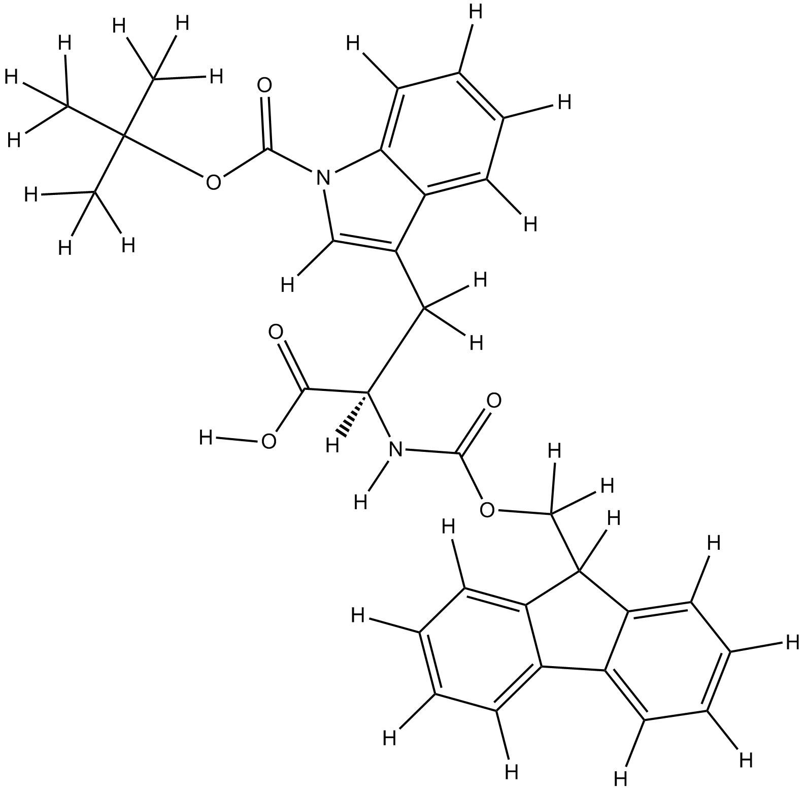 Fmoc-D-Trp(Boc)-OH Chemical Structure