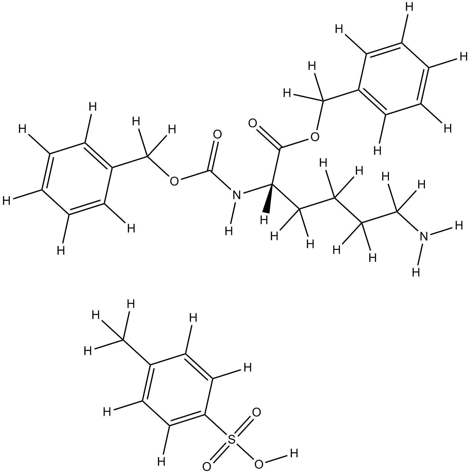 H-Lys(Z)-OBzl·TosOH Chemical Structure