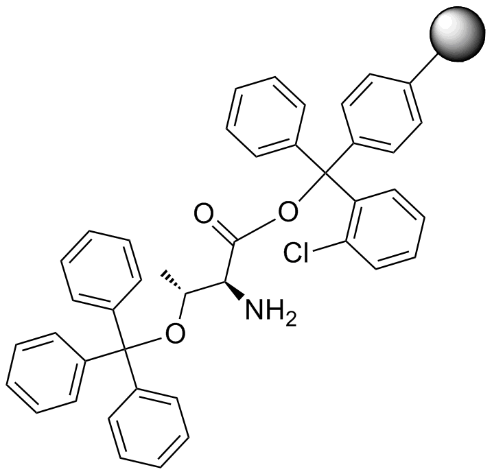 H-Thr(Trt)-2-Chlorotrityl Resin Chemical Structure