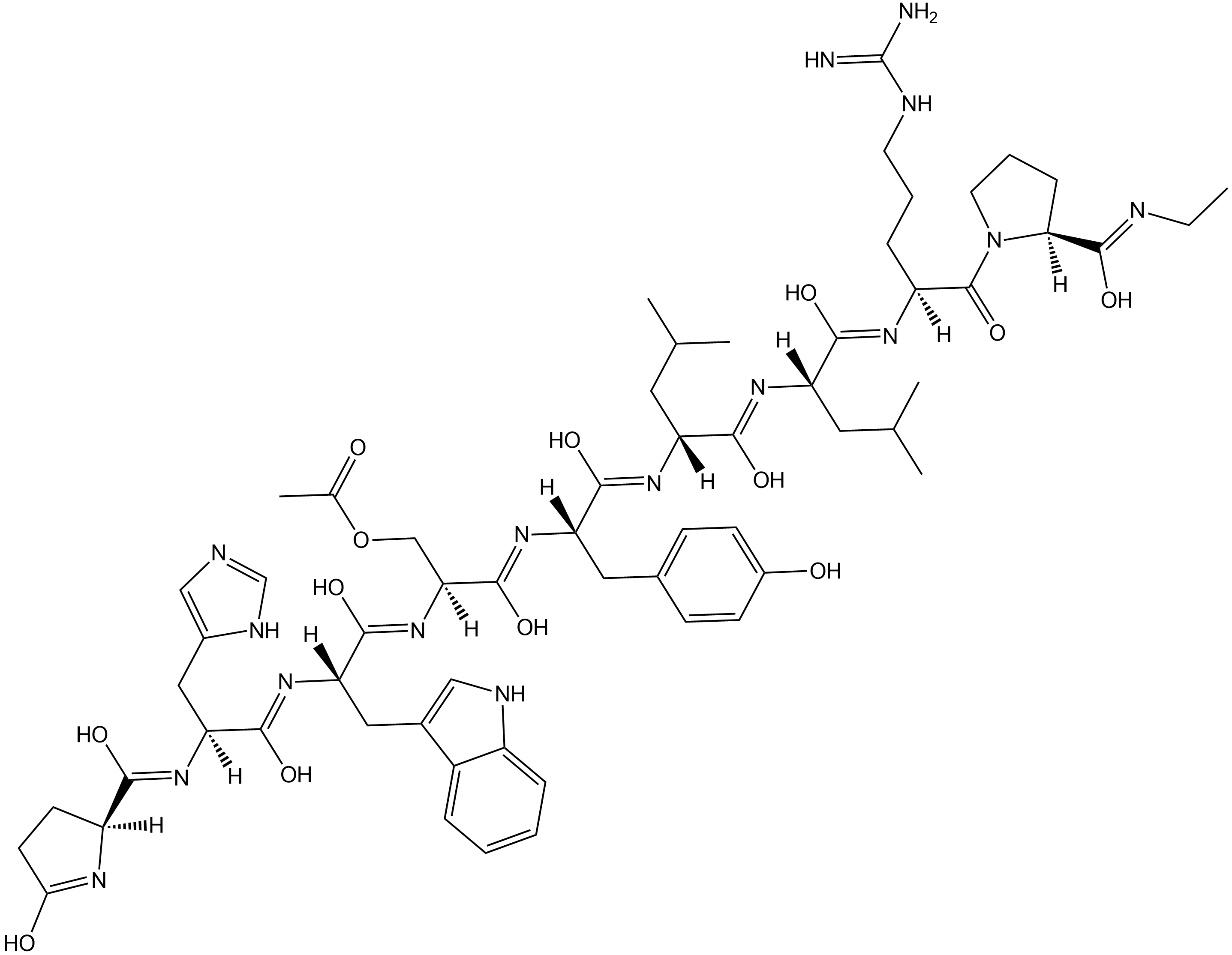 (Des-Gly¹⁰,Ser(Ac)⁴,D-Leu⁶,Pro-NHEt⁹)-LHRH Chemical Structure