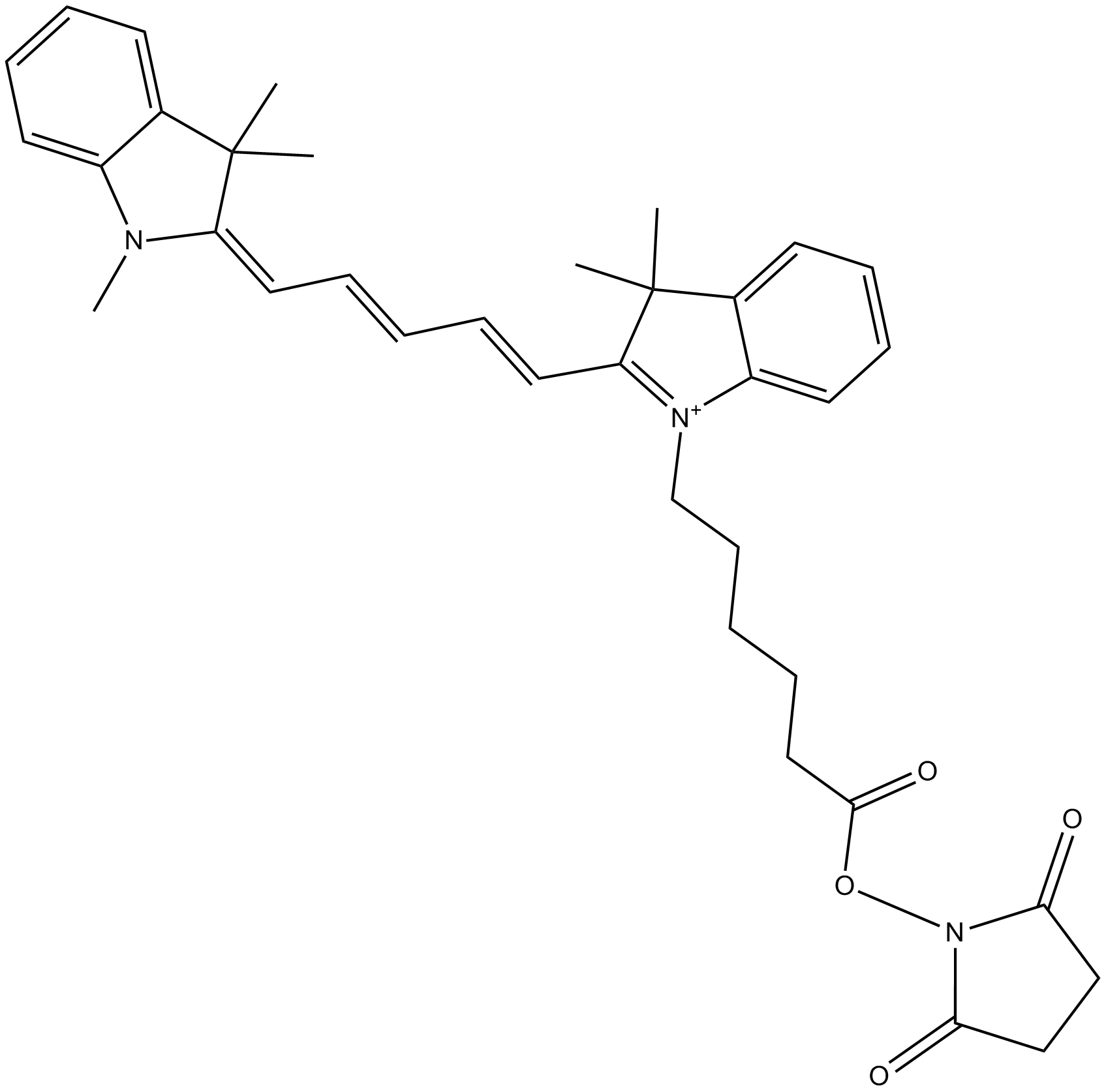 Cy5 NHS ester (non-sulfonated) Chemical Structure