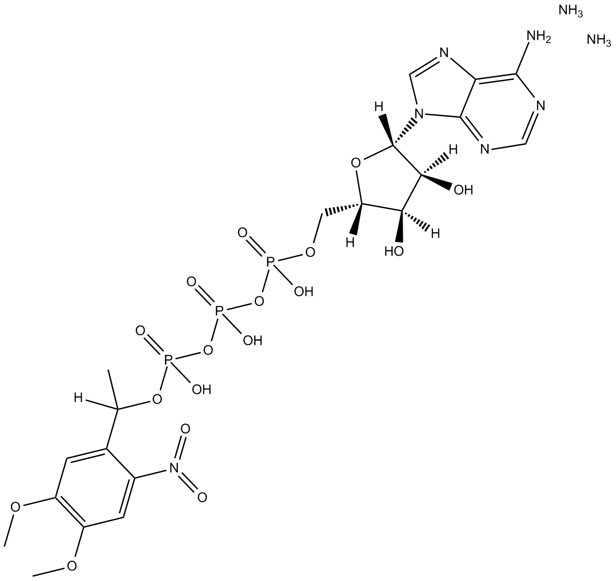 DMNPE-caged ATP diammonium salt Chemical Structure