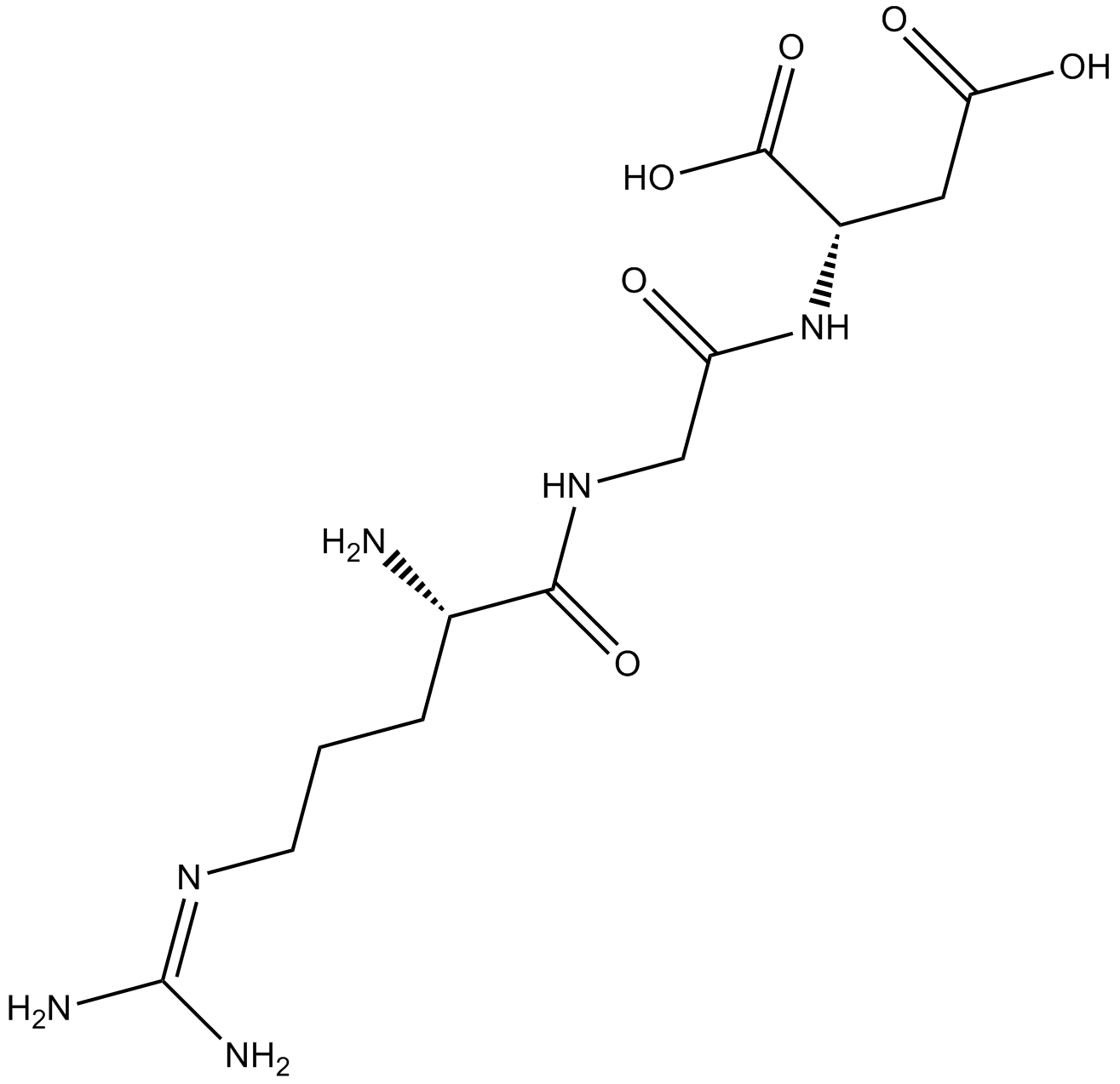 RGD (Arg-Gly-Asp) Peptides Chemical Structure