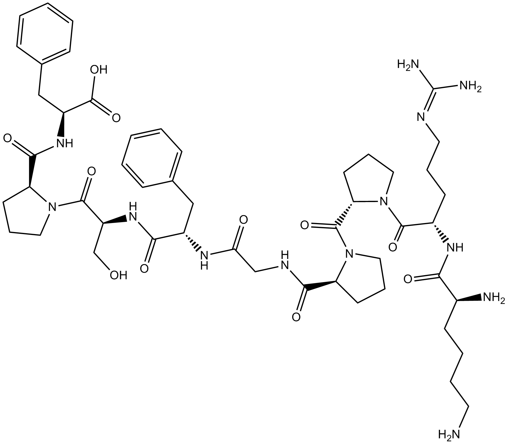 Lys-[Des-Arg9]Bradykinin Chemical Structure