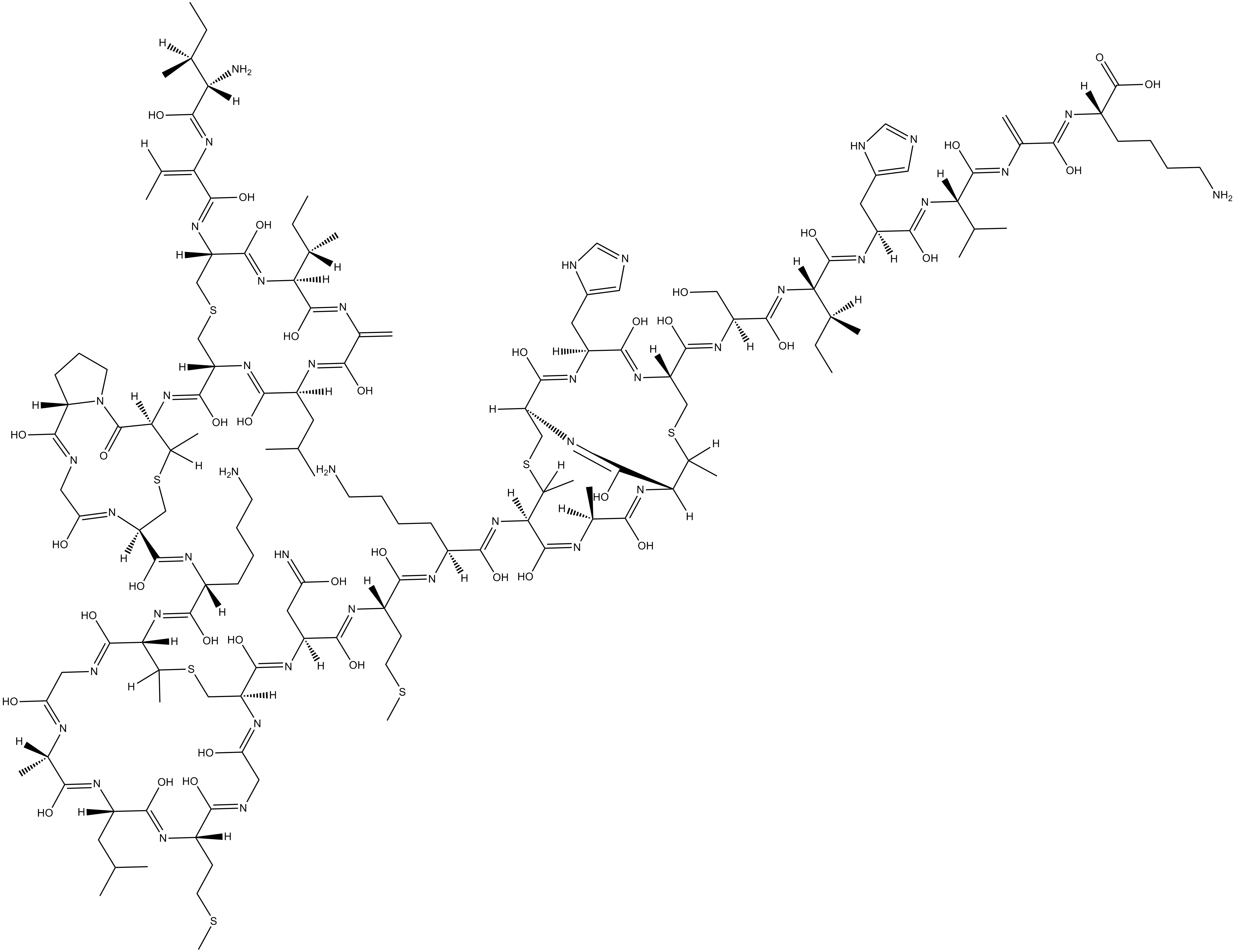 Nisin A Chemical Structure