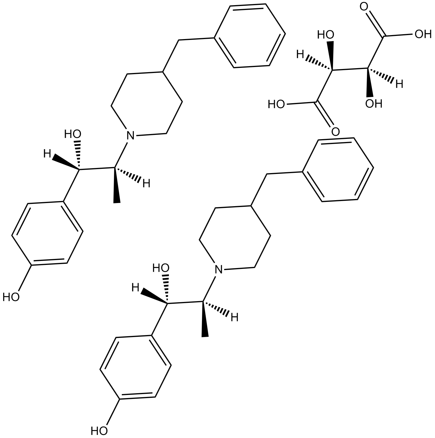 threo Ifenprodil hemitartrate Chemical Structure