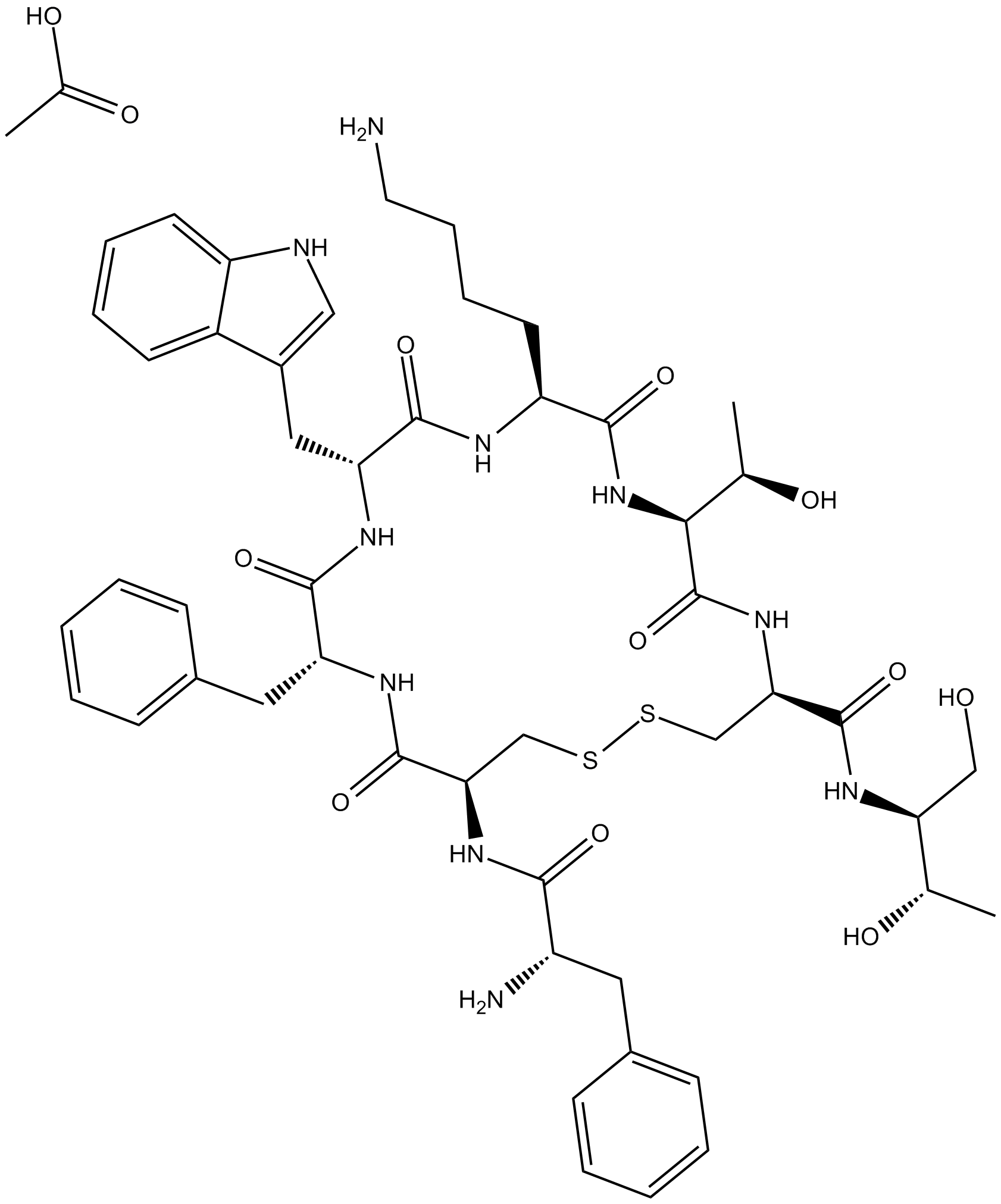 Octreotide acetate Chemical Structure