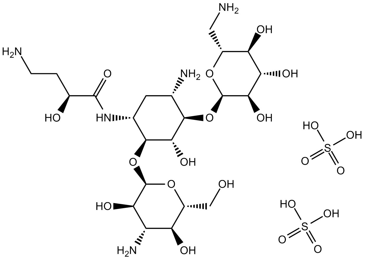 Amikacin disulfate Chemical Structure