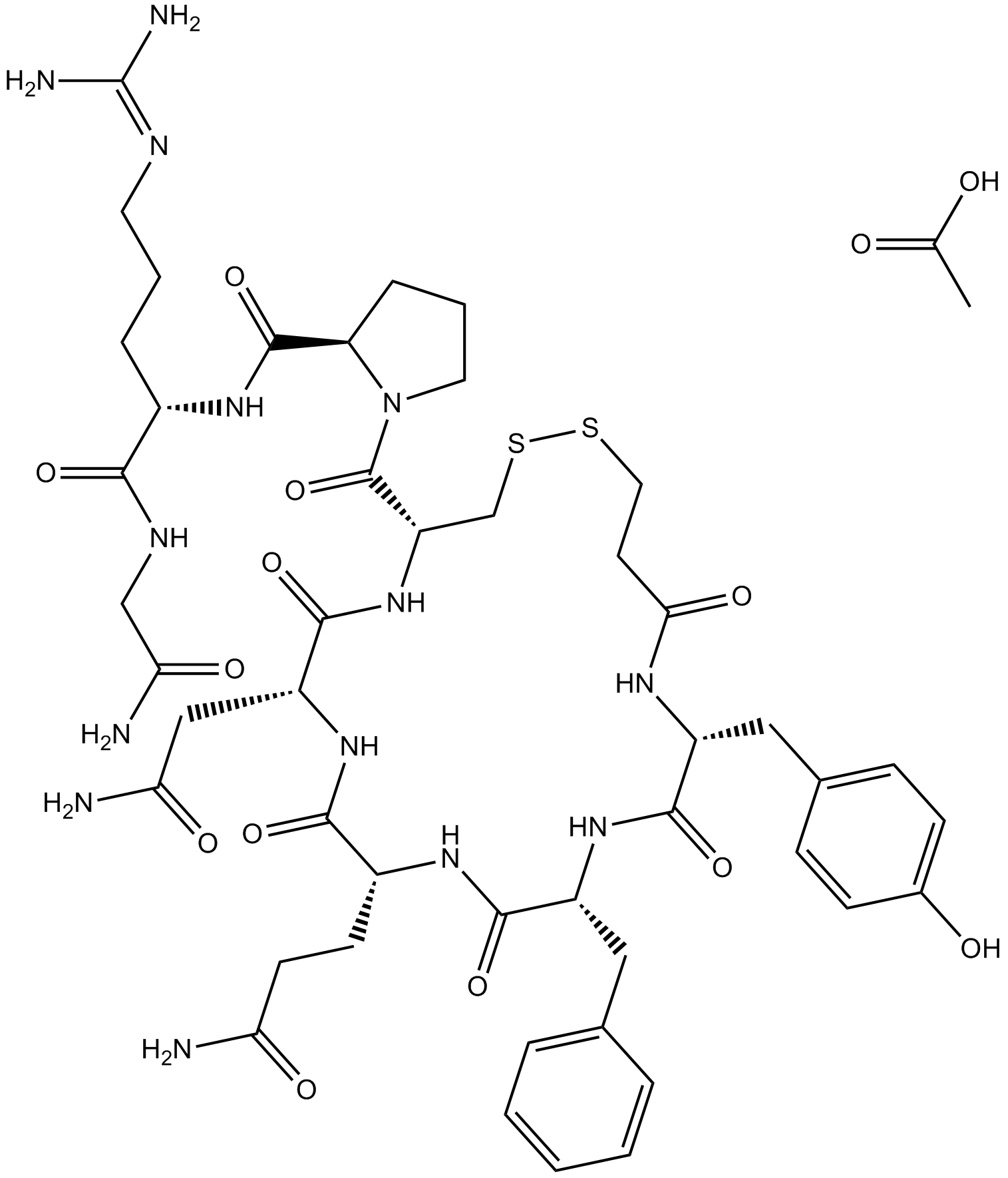 Desmopressin Acetate Chemical Structure