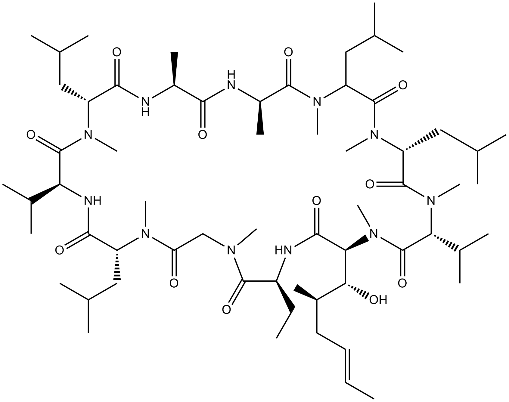 Cyclosporine Chemical Structure