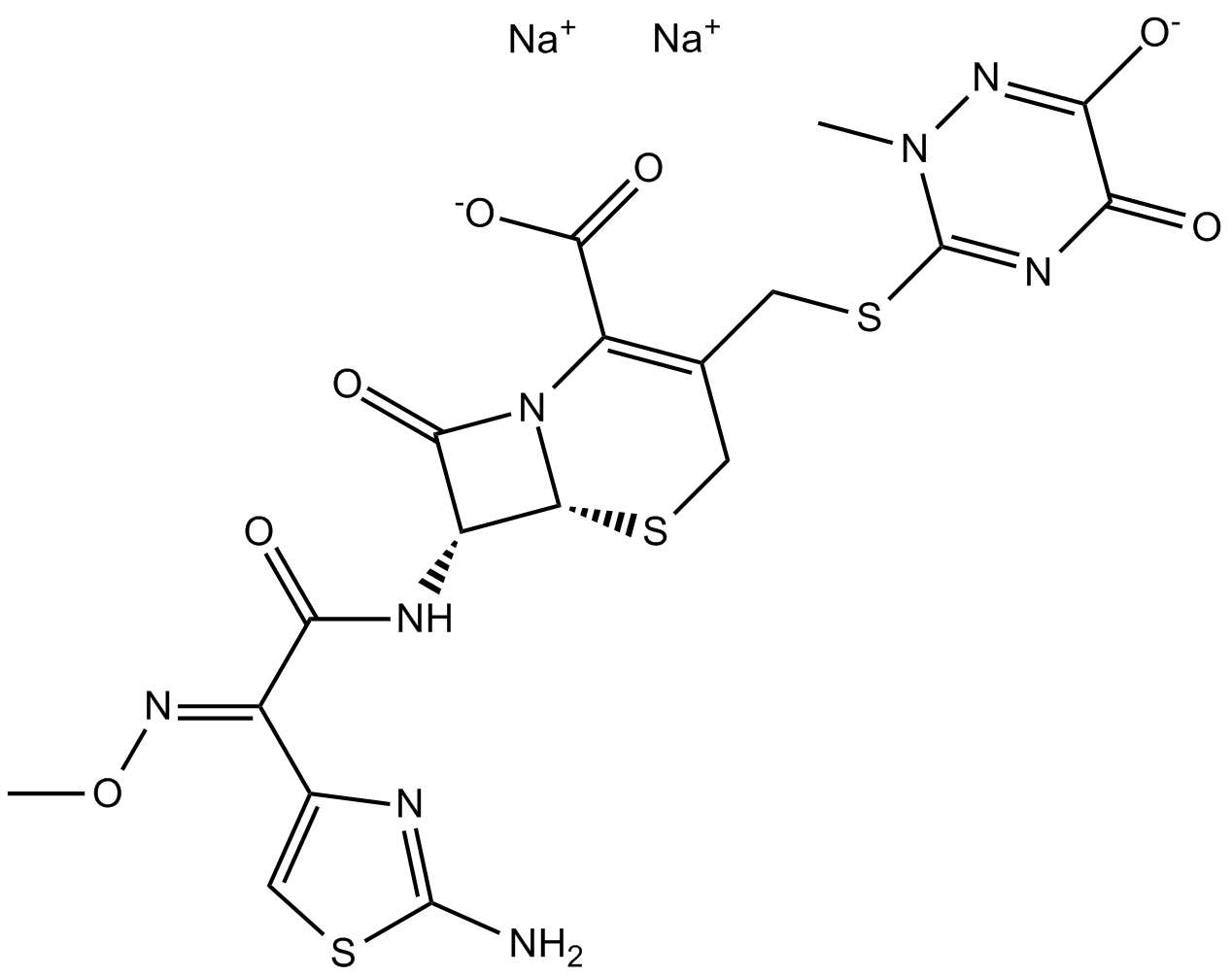 Ceftriaxone Sodium Trihydrate Chemical Structure