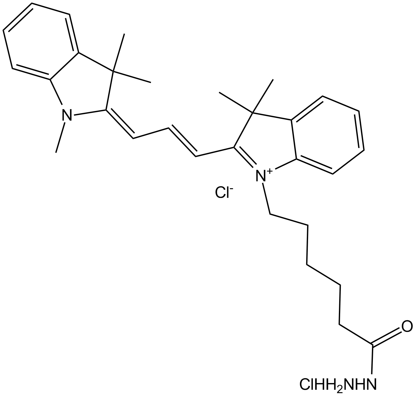 Cy3 hydrazide (non-sulfonated) Chemical Structure