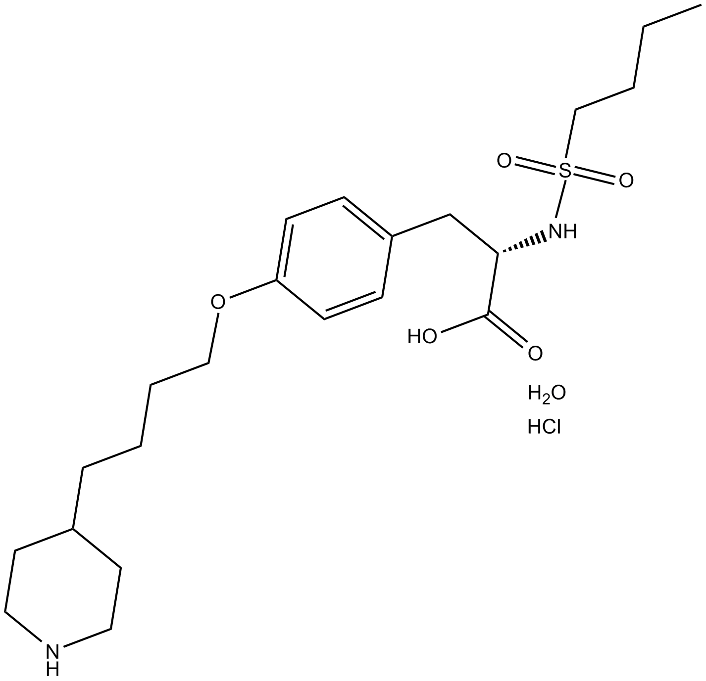 Tirofiban hydrochloride monohydrate Chemical Structure