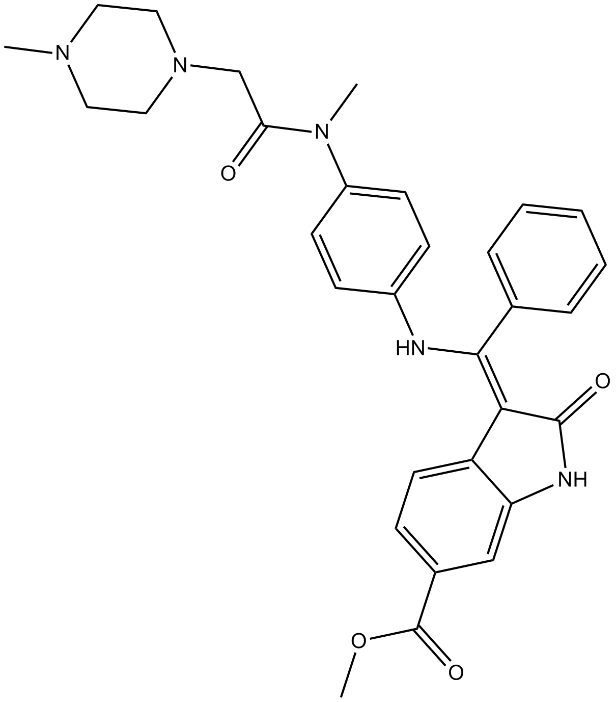 Nintedanib (BIBF 1120) Chemical Structure