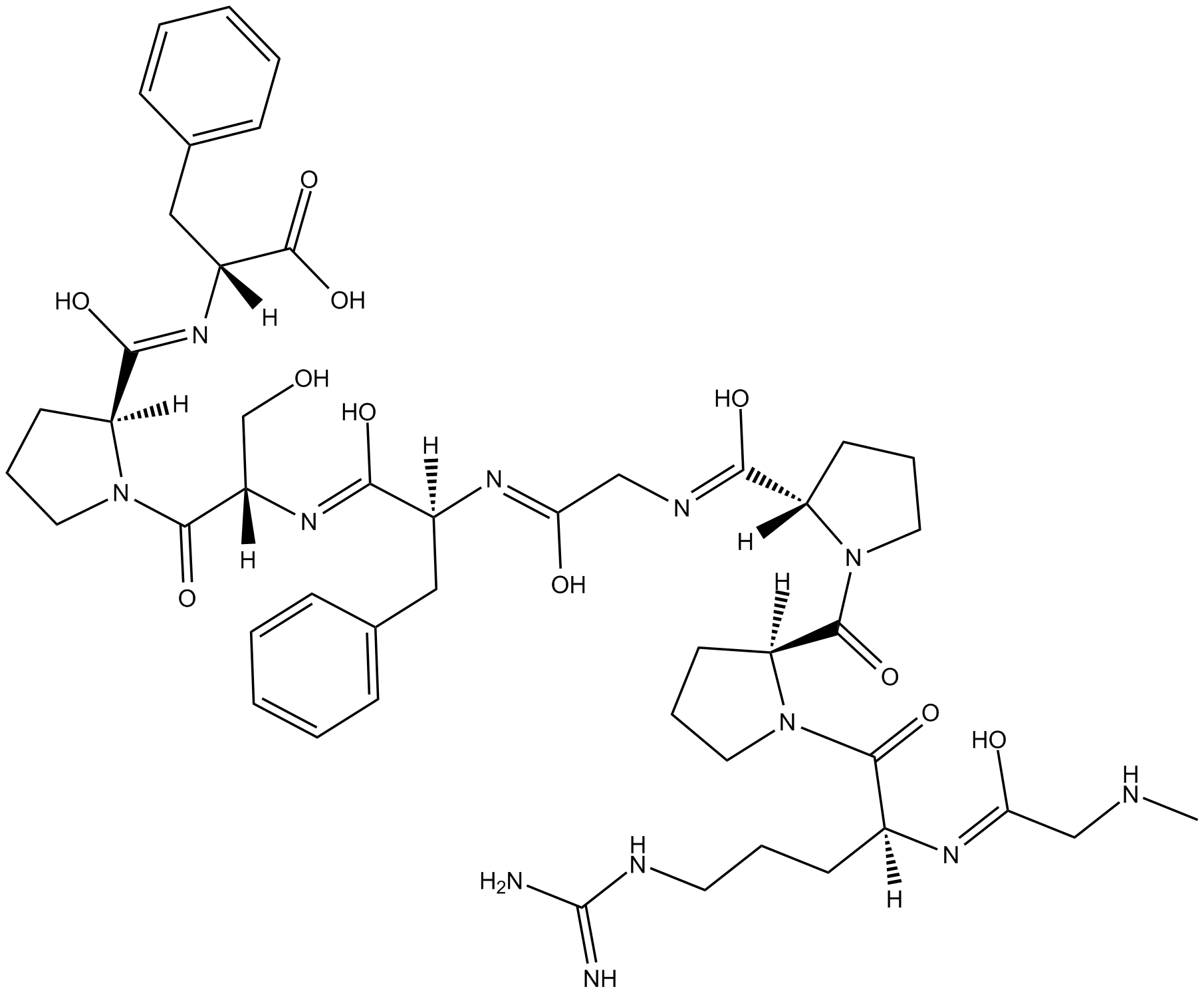 Sar-[D-Phe8]-des-Arg9-Bradykinin Chemical Structure