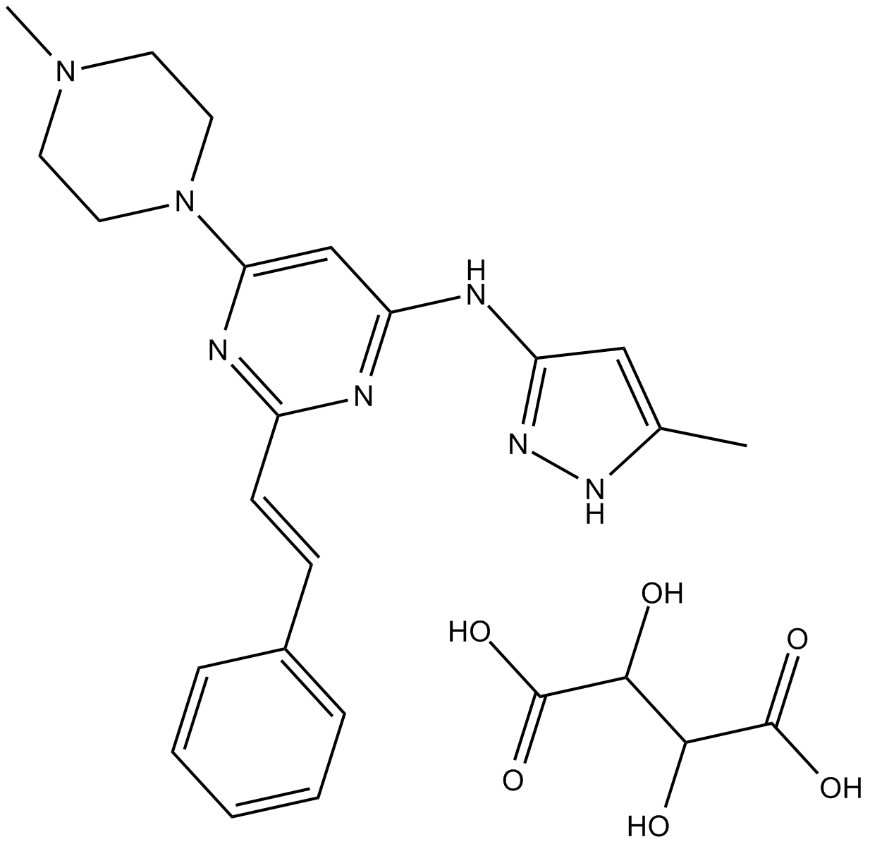 ENMD-2076 L-(+)-Tartaric acid Chemical Structure