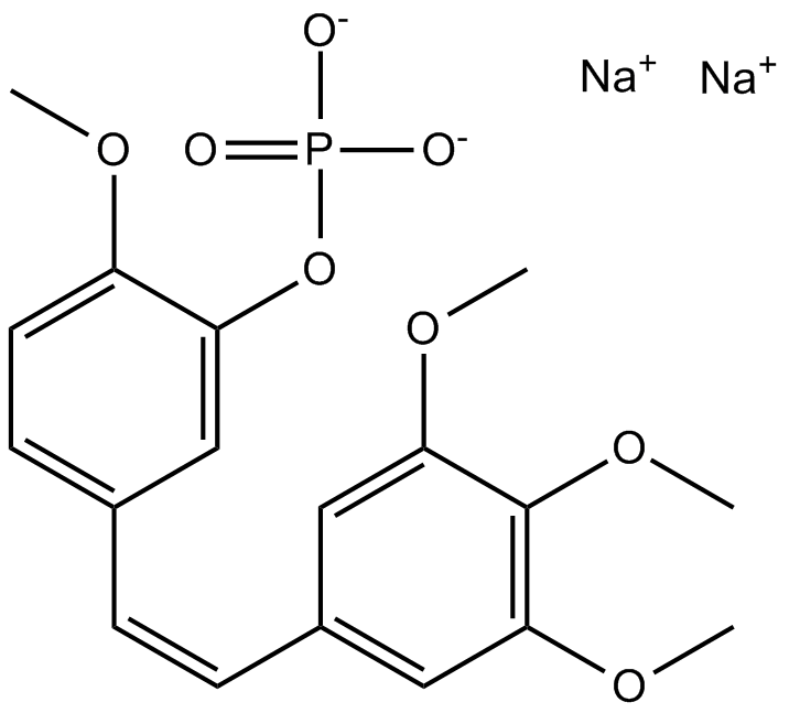 Fosbretabulin (Combretastatin A4 Phosphate (CA4P)) Disodium Chemical Structure