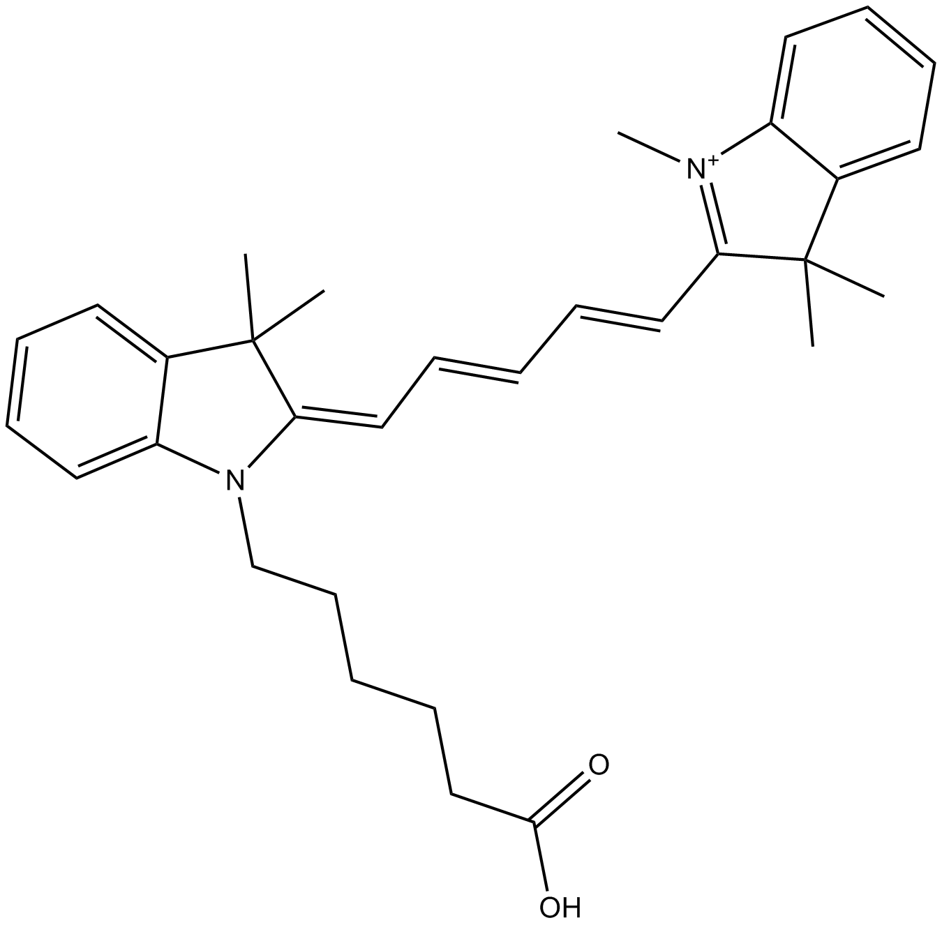 Cy5 carboxylic acid (non-sulfonated) Chemical Structure