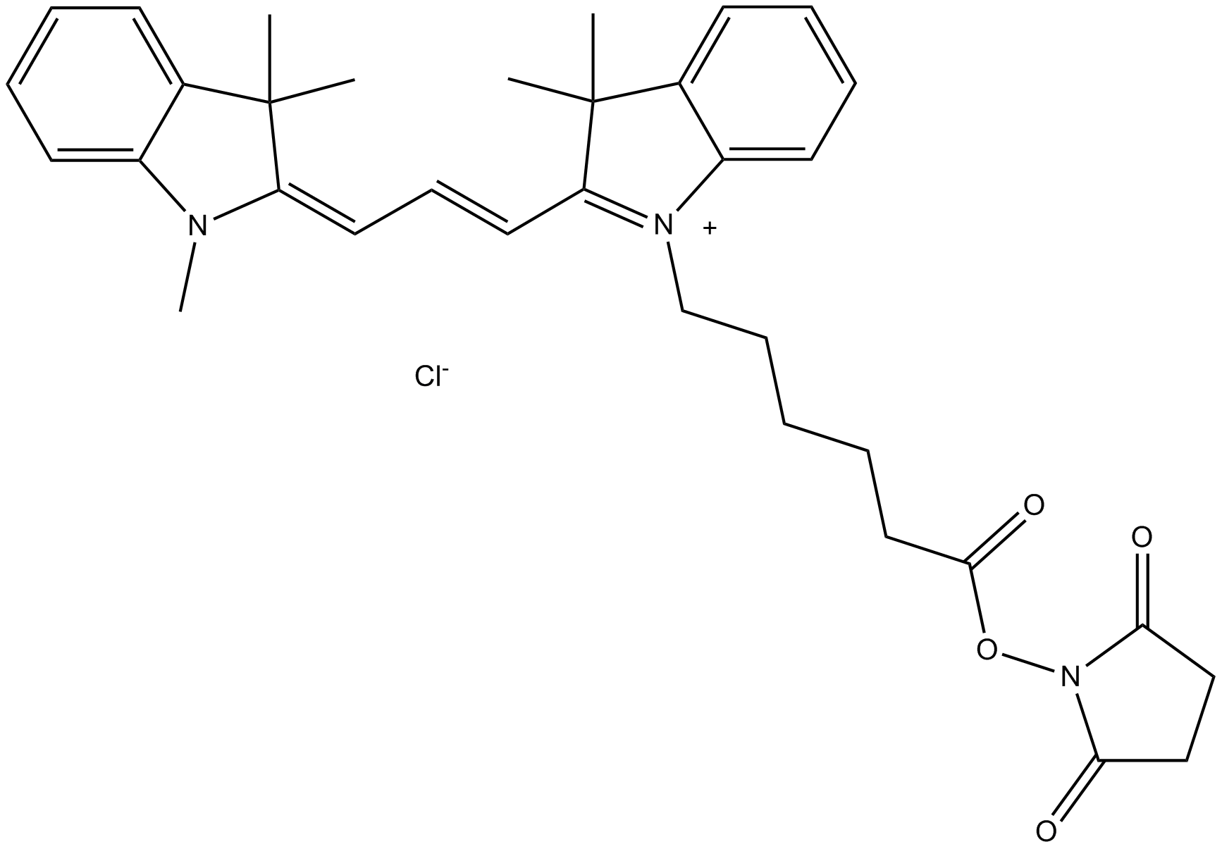 Cy3 NHS ester (non-sulfonated) Chemical Structure