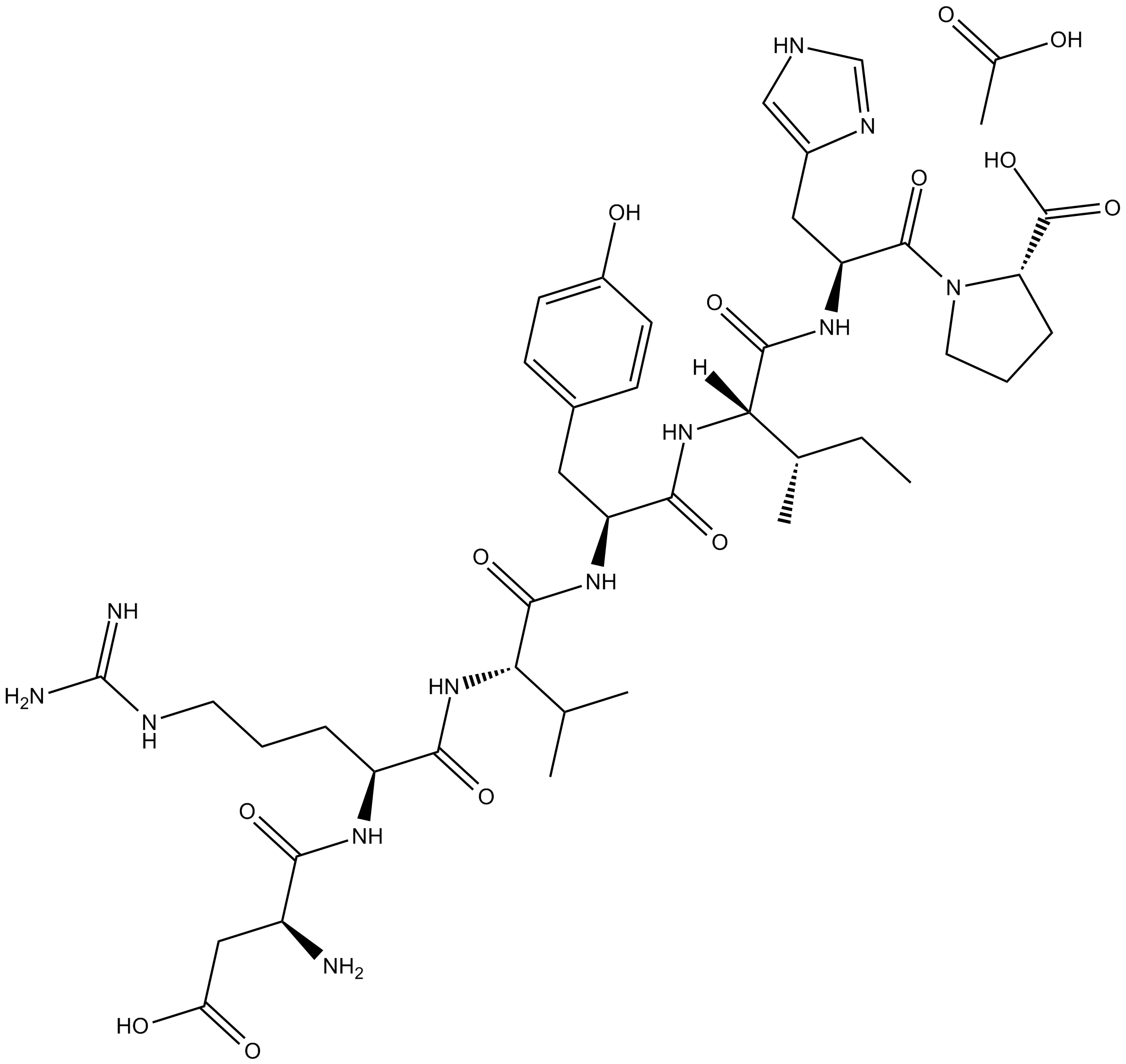 Angiotensin Fragment 1-7 (acetate) Chemical Structure