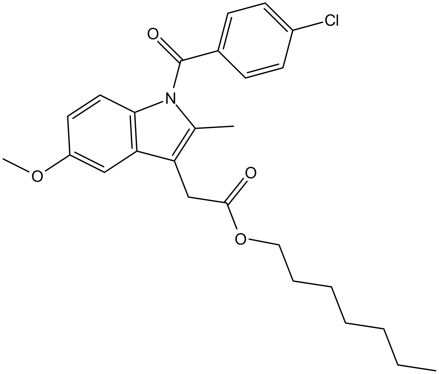 Indomethacin heptyl ester Chemical Structure