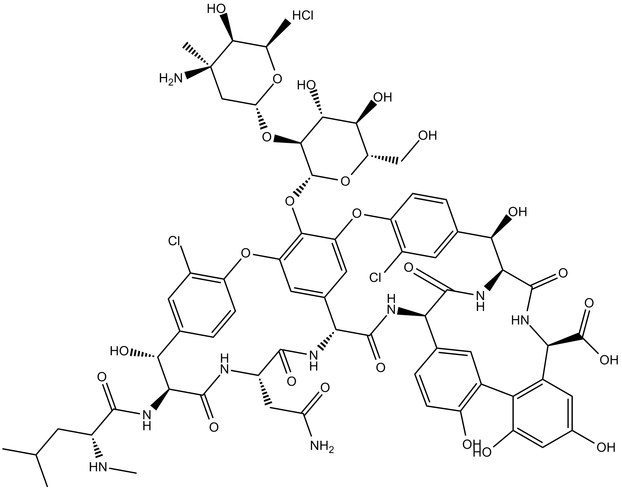 Vancomycin hydrochloride Chemical Structure