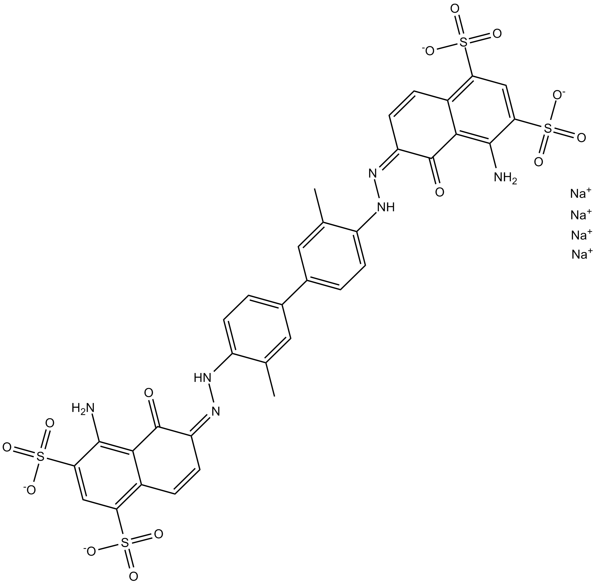 Evans Blue tetrasodium salt Chemical Structure