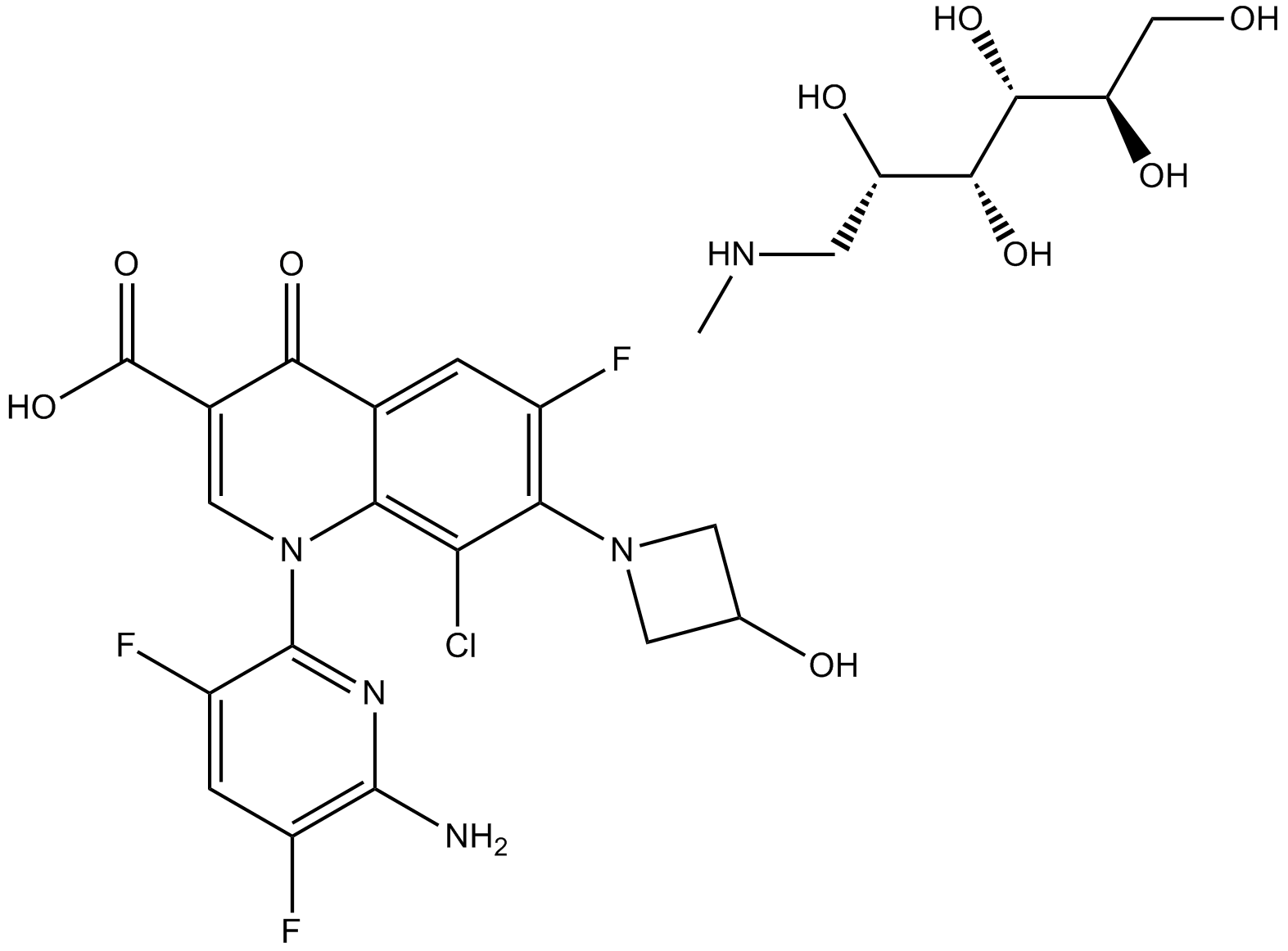 Delafloxacin meglumine Chemical Structure