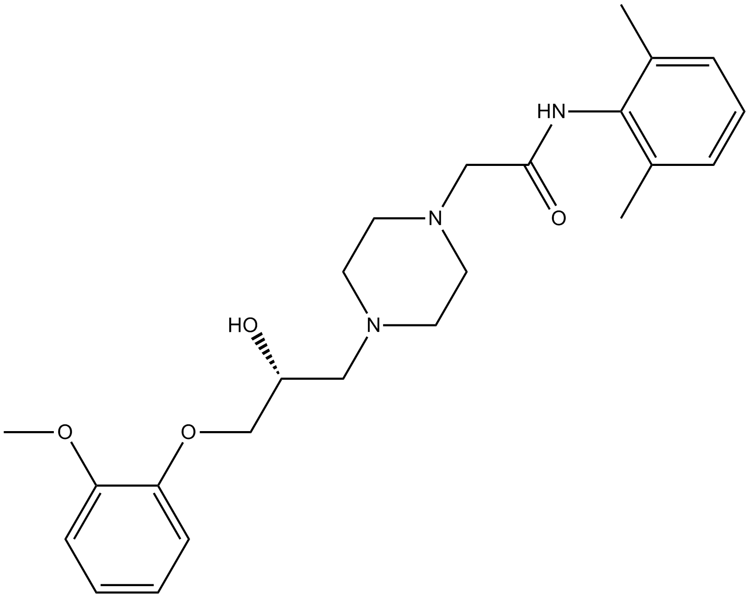 Ranolazine Chemical Structure