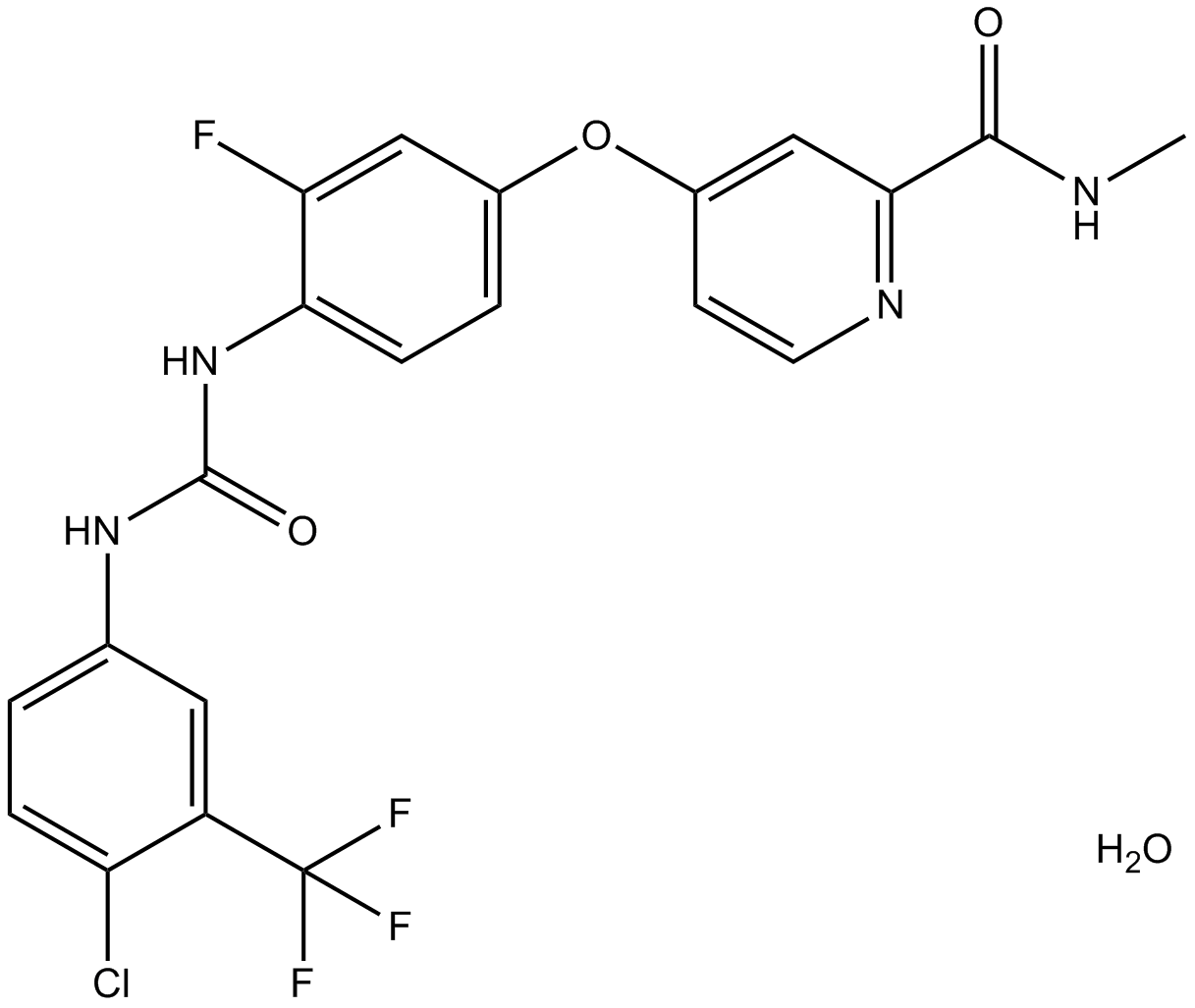 Regorafenib monohydrate Chemical Structure