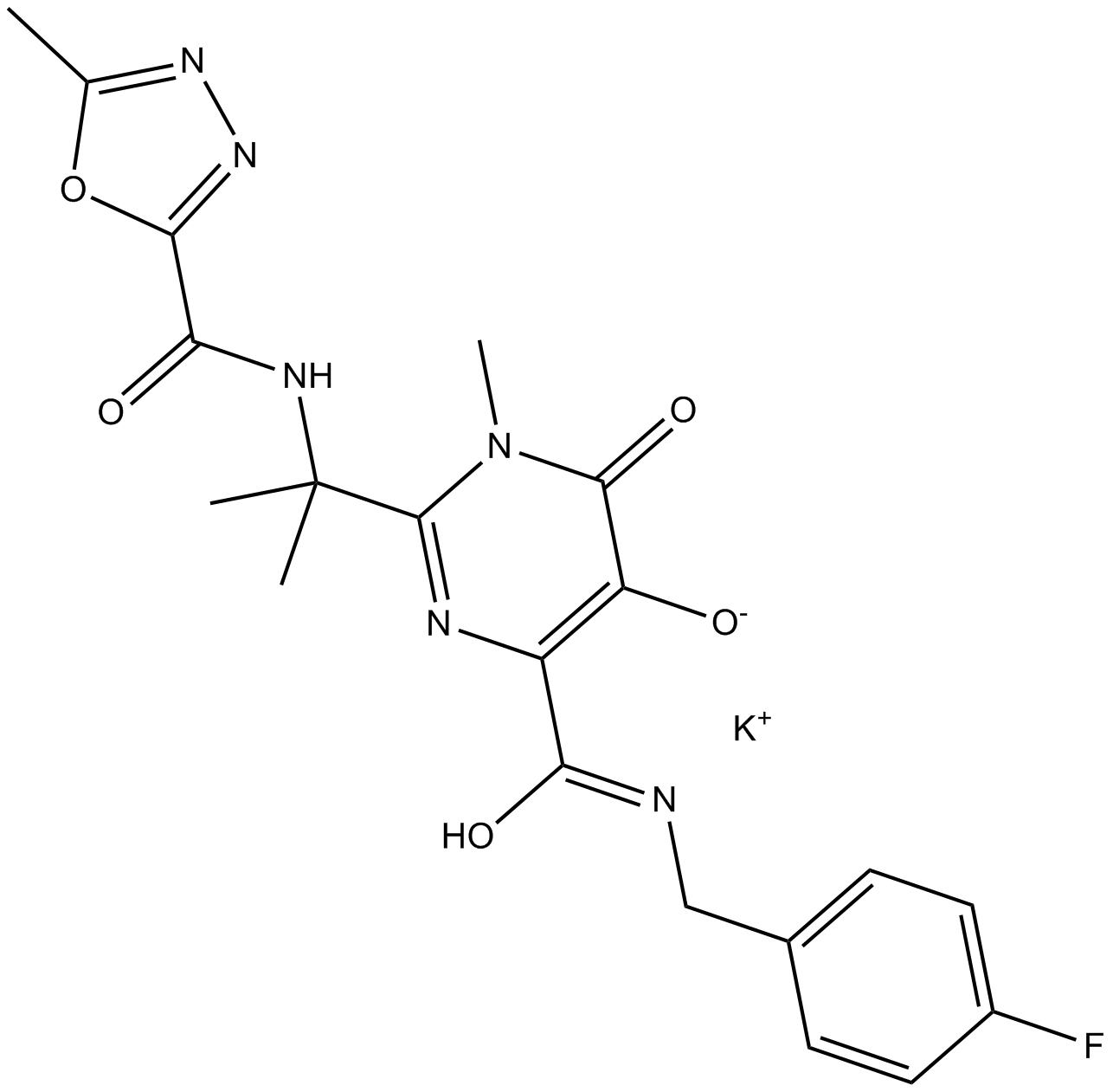 Raltegravir potassium salt Chemical Structure