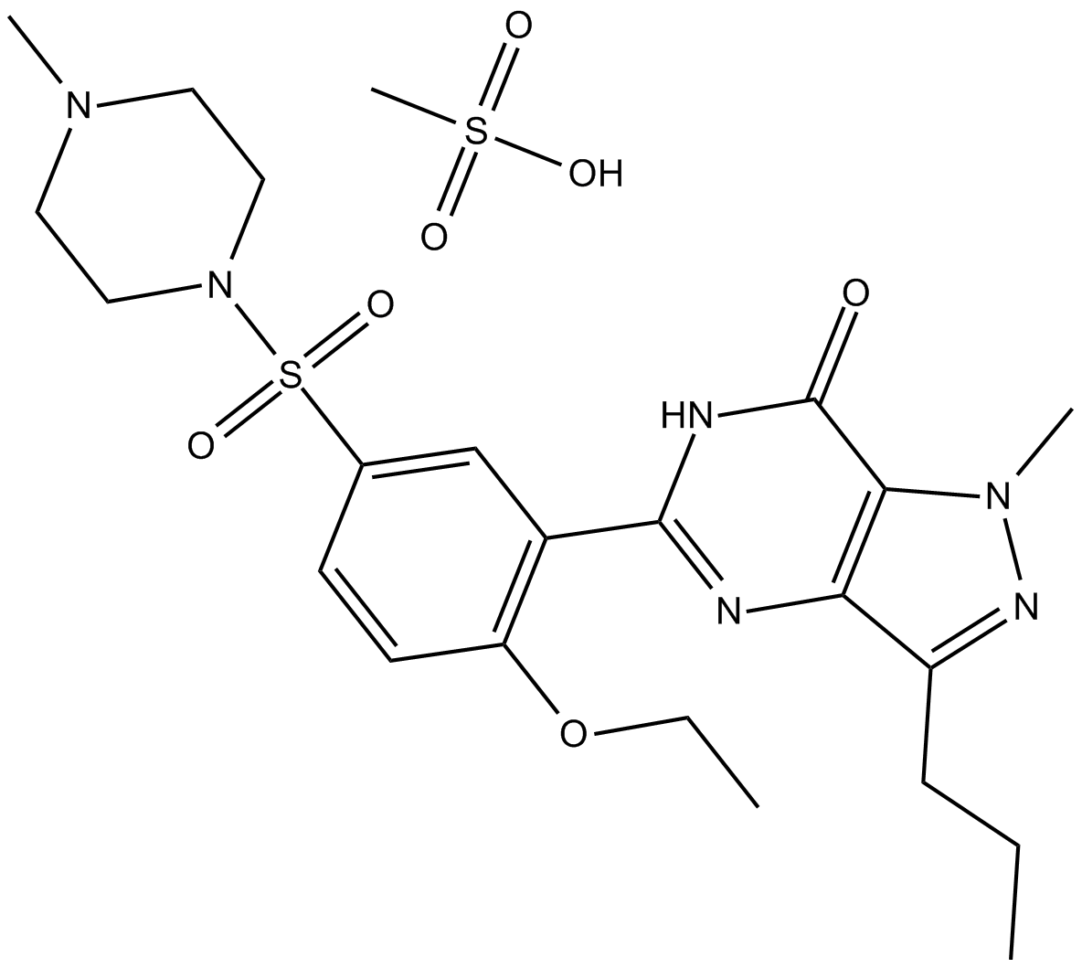 Sildenafil mesylate Chemical Structure