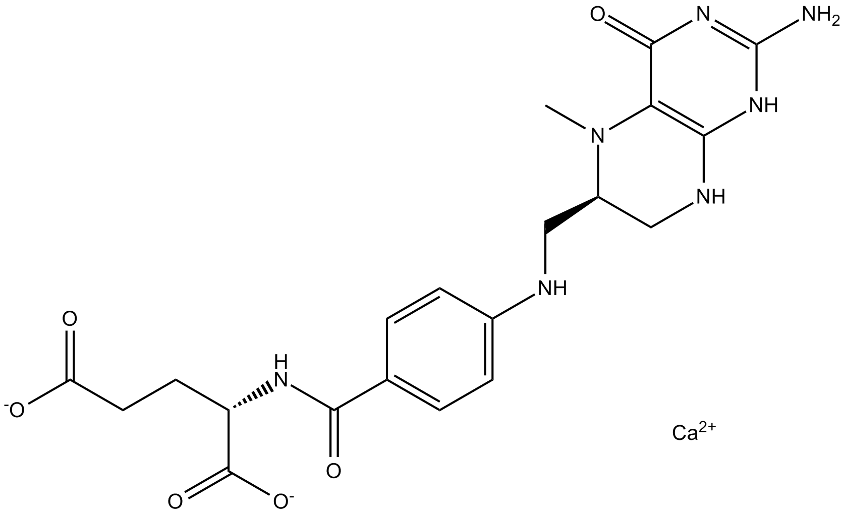 Calcium N5-methyltetrahydrofolate Chemical Structure