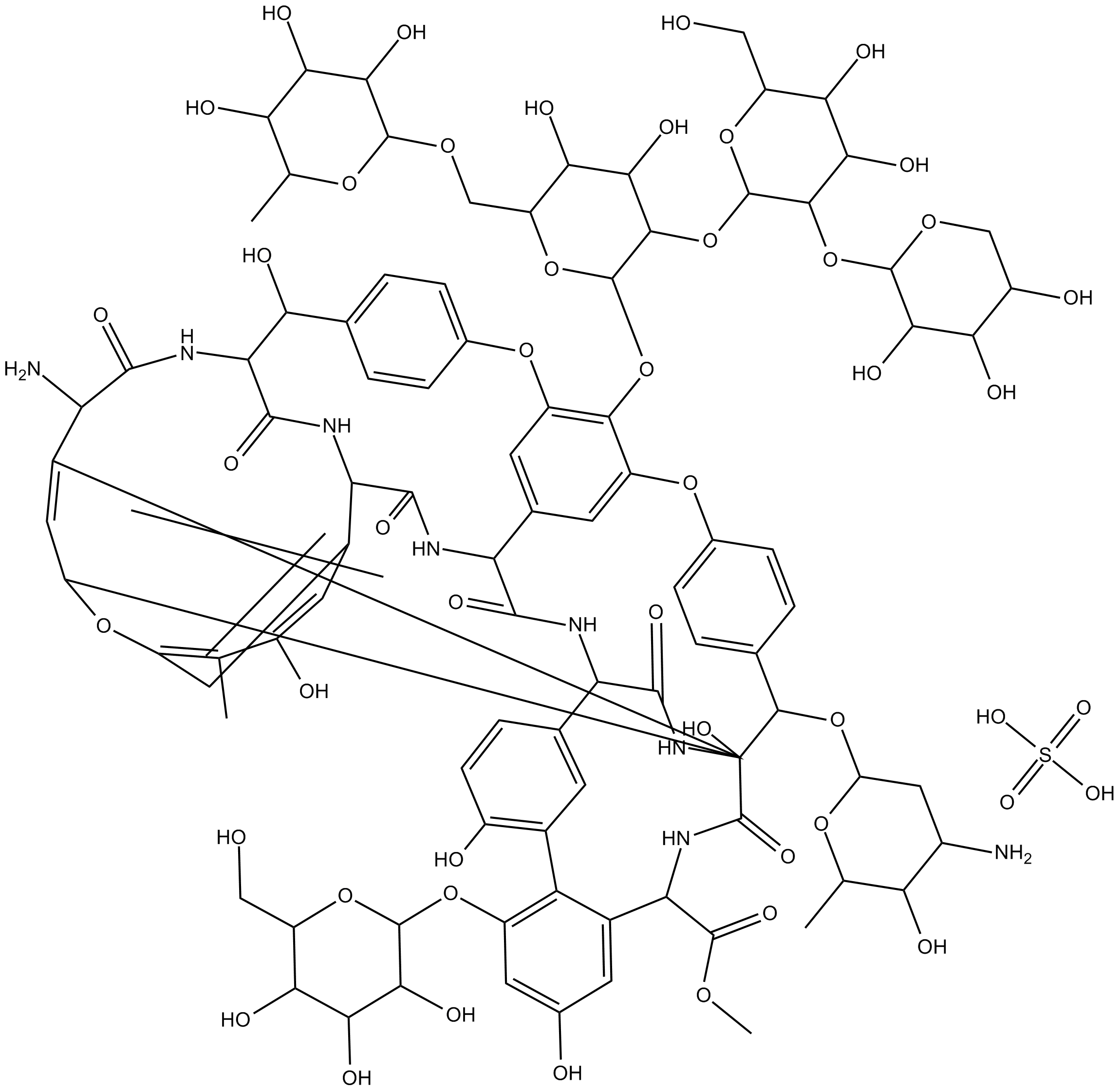 Ristocetin A (sulfate) Chemical Structure