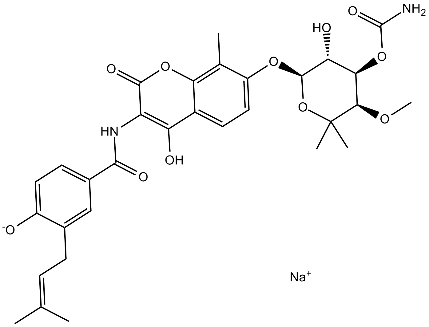Novobiocin Sodium Chemical Structure