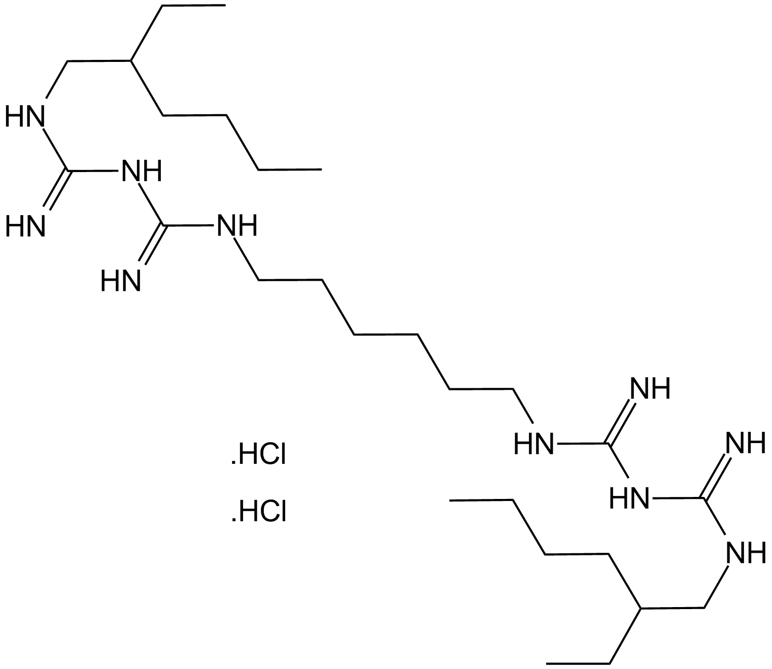 Alexidine dihydrochloride Chemical Structure