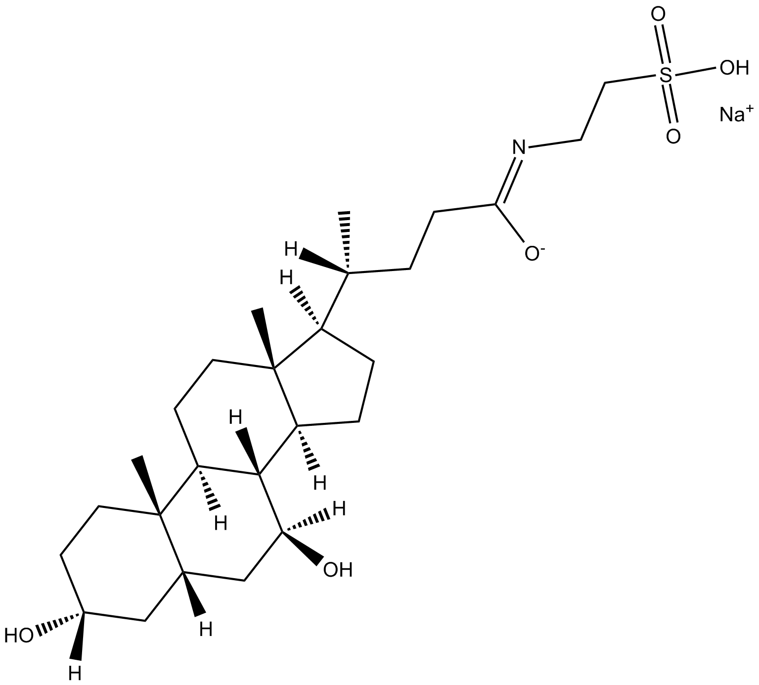 Sodium Tauroursodeoxycholate (TUDC) Chemical Structure