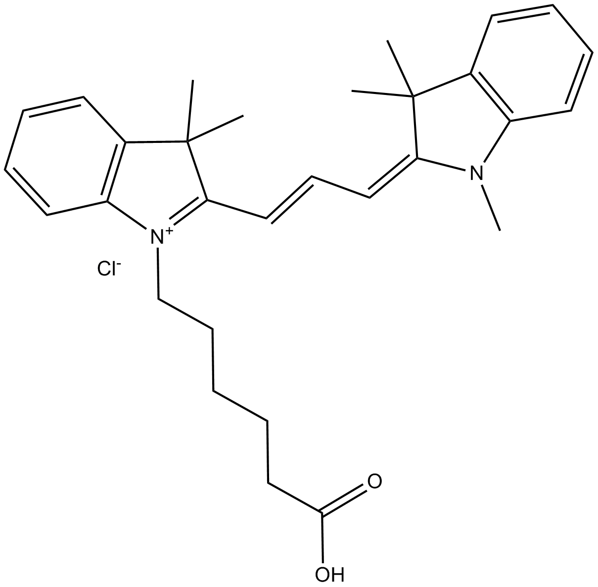 Cy3 carboxylic acid (non-sulfonated) Chemical Structure