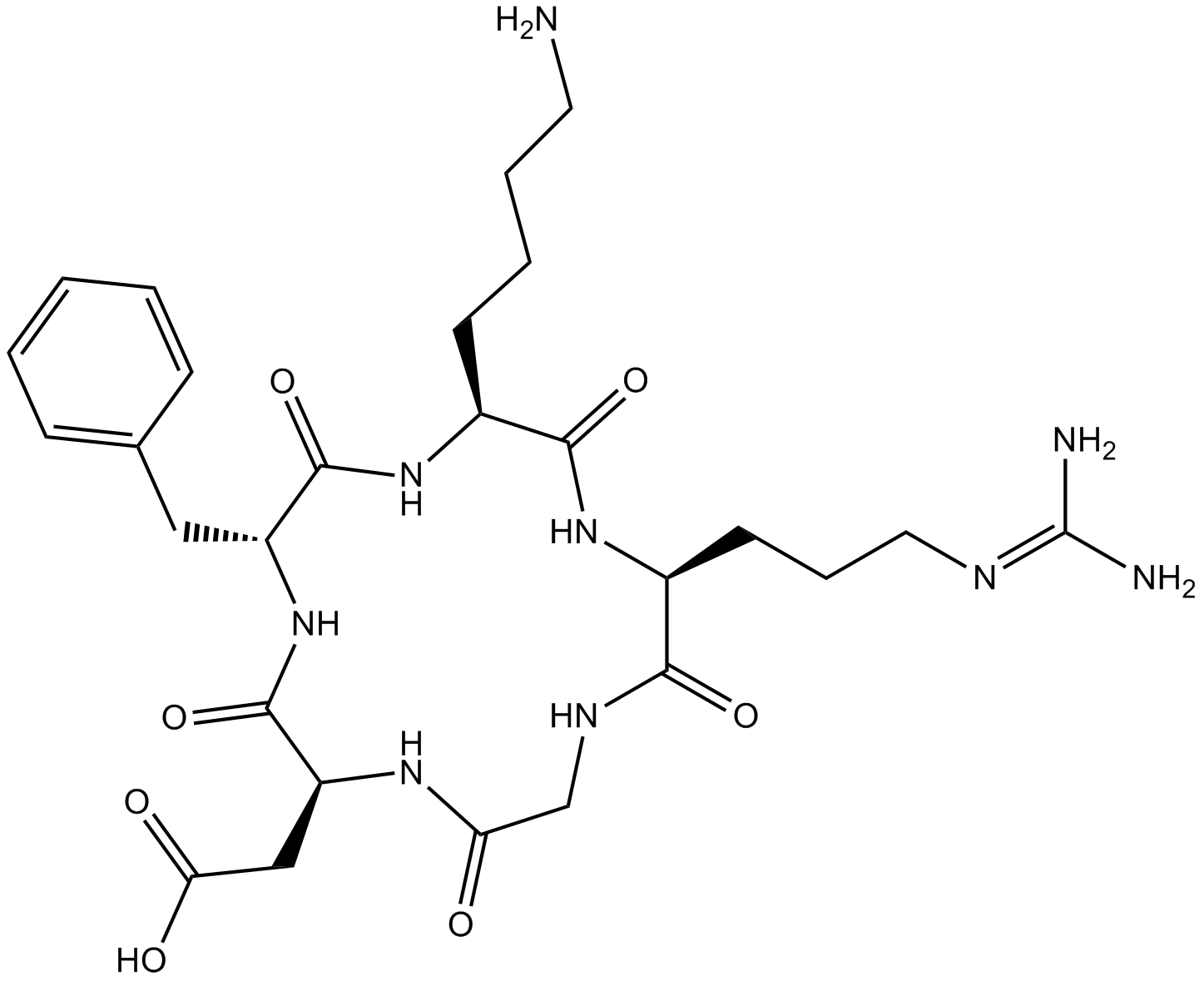 Cyclo (-RGDfK) Chemical Structure