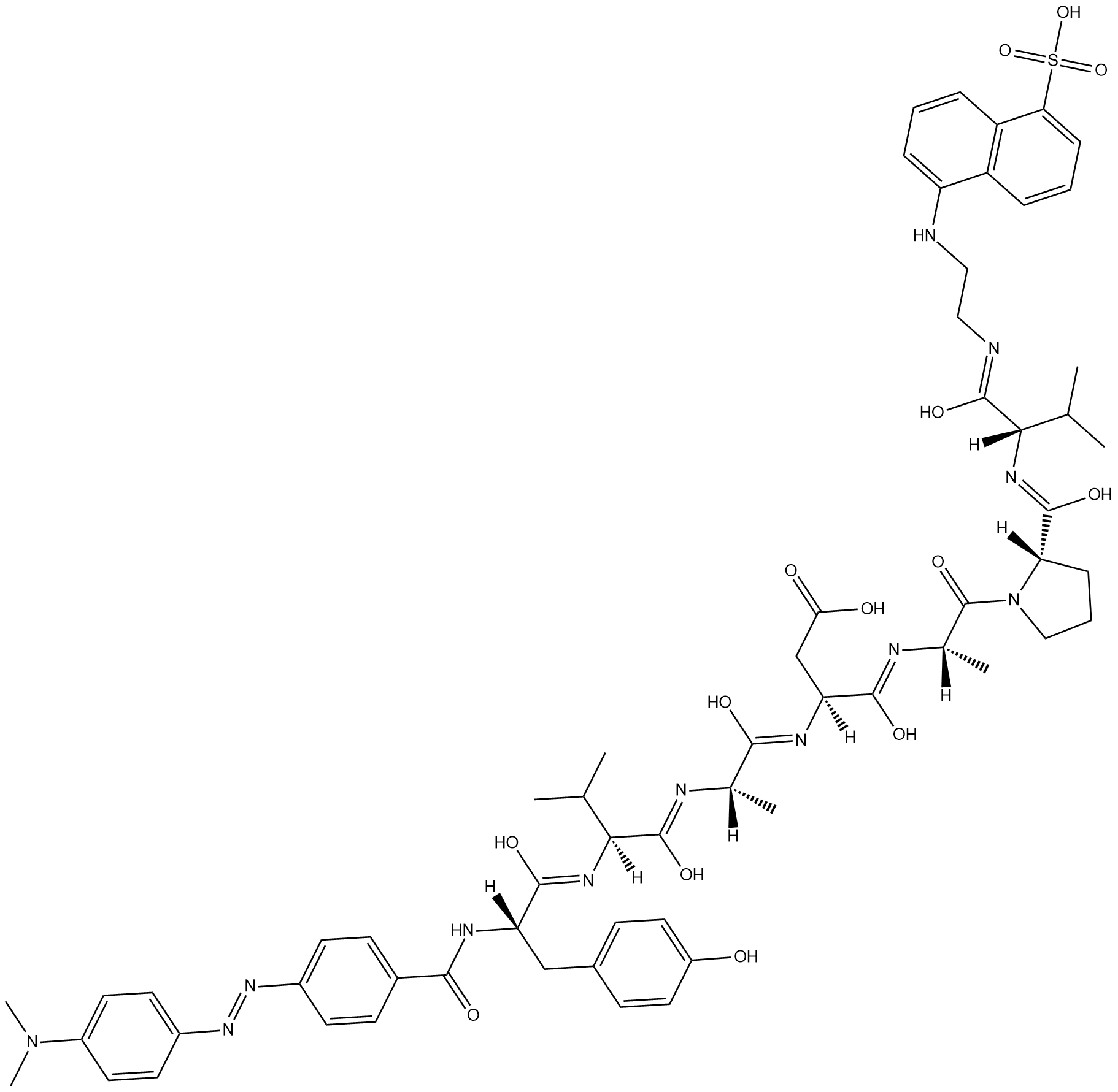 Dabcyl-YVADAPV-EDANS Chemical Structure