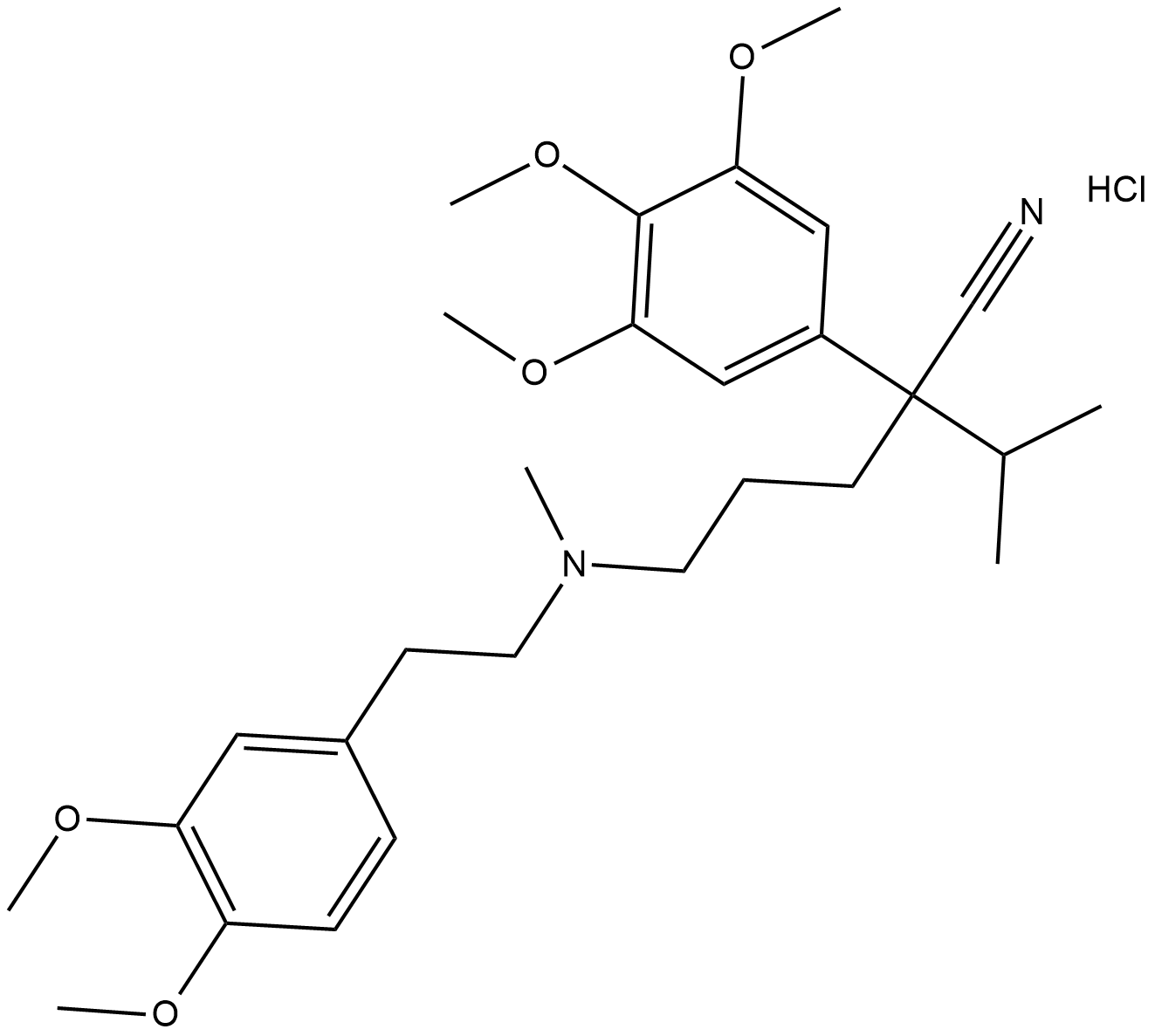 (±)-Methoxyverapamil (hydrochloride) Chemical Structure