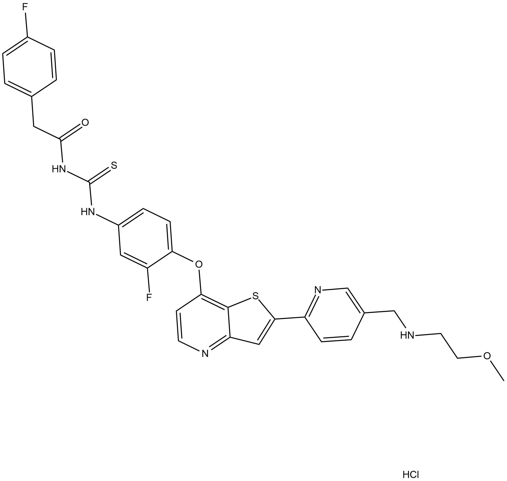 Glesatinib hydrochloride Chemical Structure
