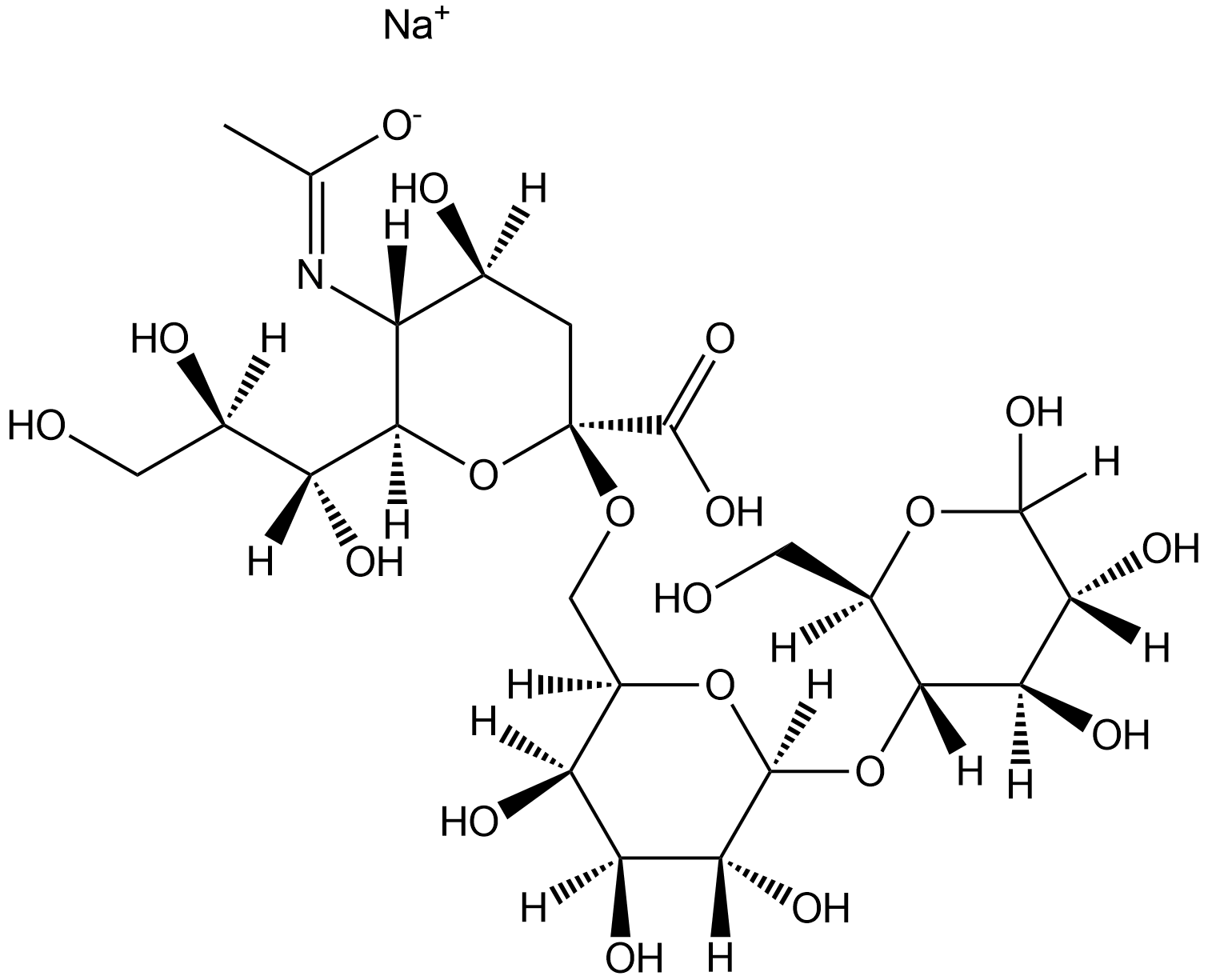 6'-Sialyllactose Sodium Salt Chemical Structure