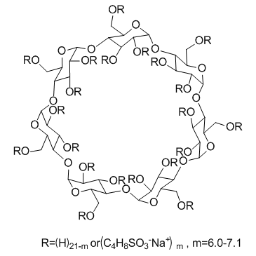 SBE-β-CD (Sulfobutylether-β-Cyclodextrin) Chemical Structure