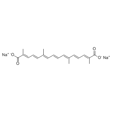 Transcrocetinate disodium (Disodium trans-crocetinate) Chemical Structure