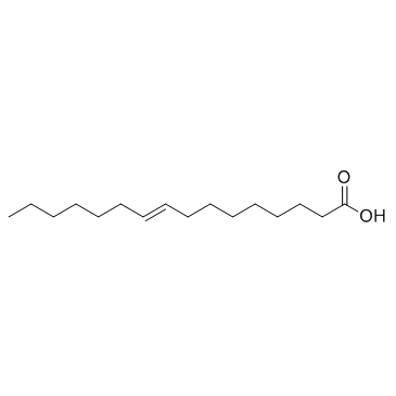 Palmitelaidic Acid (9-trans-Hexadecenoic acid) Chemical Structure