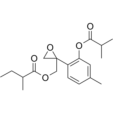 8,​9-​Epoxy-​3-​isobutyryloxy-​10-​(2-​methylbutanoyl)​thymol Chemical Structure