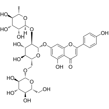 Apigenin-7-O-(2G-rhamnosyl)gentiobioside Chemical Structure